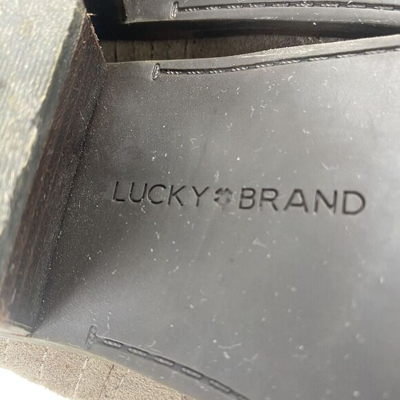 Lucky Brand Ankle Boot, Women's Folley Light Taupe Suede Leather Ankle Boot Sz 9 - Picture 12 of 16